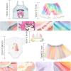 Set of 2 Summer Teddy Bear Clothes Cap & Gow Outfit Fits Make Your Own Most 14" - 18" Bear Plush Stuffed Animal Outfit Pet Dog Doll Cap and Gown Build a Bear Clothe(Unicorn Style, Fit 14"-18") view 2