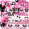 201 Pcs Pink 3rd Birthday Party Decorations, Wild Three Balloons Arch Garland Kit, Girls Third Bday Backdrop, TableCloth, Tableware for Girl's 3th Birtdhay Party Supplies view 1