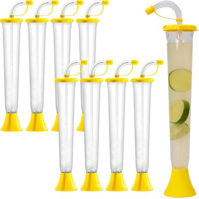 Sweet World USA (108 Cups Party Yard Cups - 14oz - for Margaritas, Cold Drinks, Frozen Drinks, Kids Parties (Yellow)