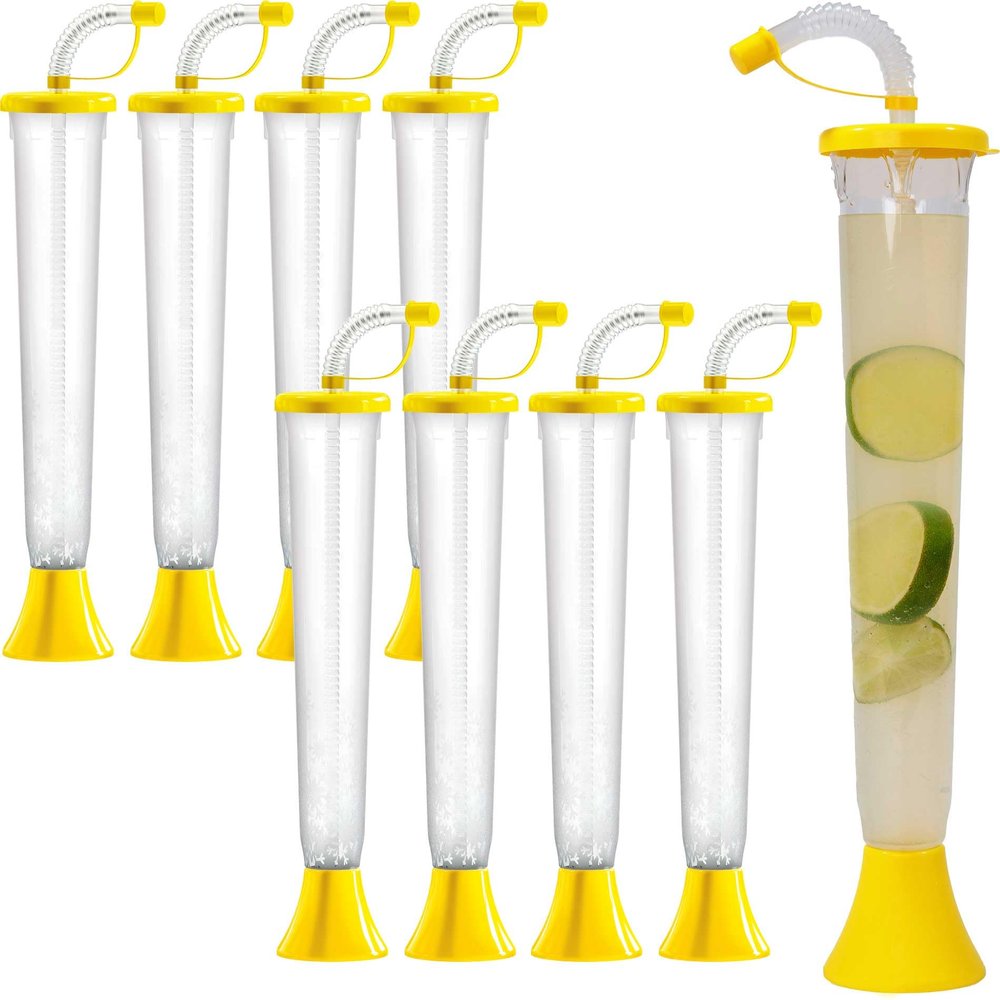Sweet World USA (108 Cups Party Yard Cups - 14oz - for Margaritas, Cold Drinks, Frozen Drinks, Kids Parties (Yellow)