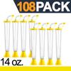 Sweet World USA (108 Cups Party Yard Cups - 14oz - for Margaritas, Cold Drinks, Frozen Drinks, Kids Parties (Yellow) view 2