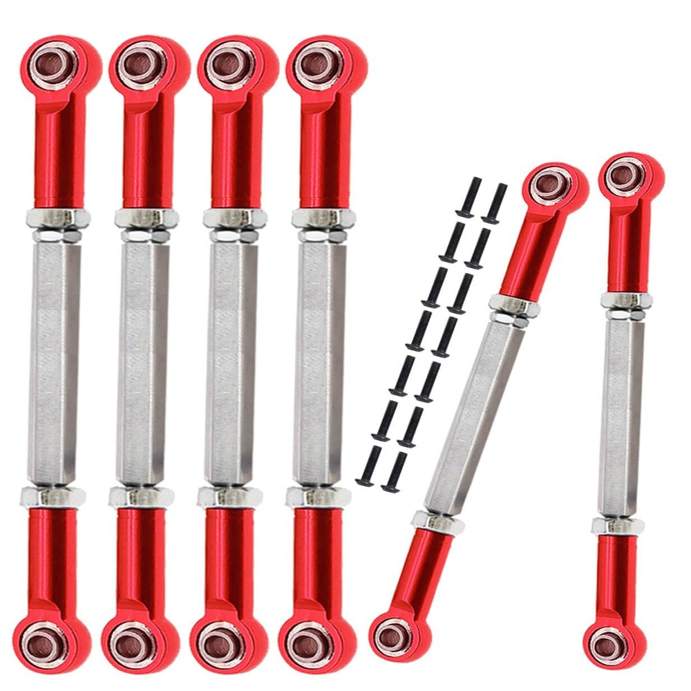 ARRCat Turnbuckles Camber Links Upgrades Parts for Ecx 1/10 2WD Ruckus Axe Brutus Circuit AMP MT AMP DB AMP Crush K&N Torment,6PCS Aluminum Adjustable Turnbuckles,Replace ECX1046,Red
