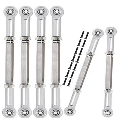 ARRCat Turnbuckles Camber Links Upgrades Parts for Ecx 1/10 2WD Ruckus Axe Brutus Circuit AMP MT AMP DB AMP Crush K&N Torment,6PCS Aluminum Adjustable Turnbuckles,Replace ECX1046,Silver