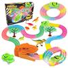 Mindscope NEON Glow Twister Tracks Dino Series 11 Feet of Neon Glow in The Dark Track Set with Dinosaur Accessories view 1