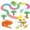 Mindscope NEON Glow Twister Tracks Dino Series 11 Feet of Neon Glow in The Dark Track Set with Dinosaur Accessories view 2