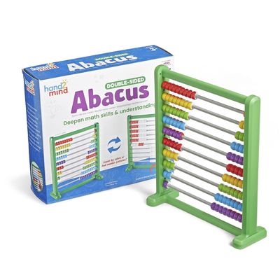 Hand2Mind Double Sided Plastic 100 Bead Abacus, Abacus for Kids Math, Kindergarten Math Manipulatives, Counting Rack, Educational Toys for Elementary Kids (Set of 1)