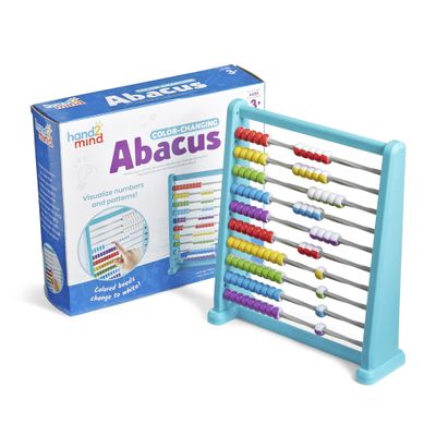 Hand2Mind Color Changing Plastic Abacus, Abacus for Kids, Math Manipulatives, Counting Rack, Educational Toys for Elementary Kids (Set of 1)
