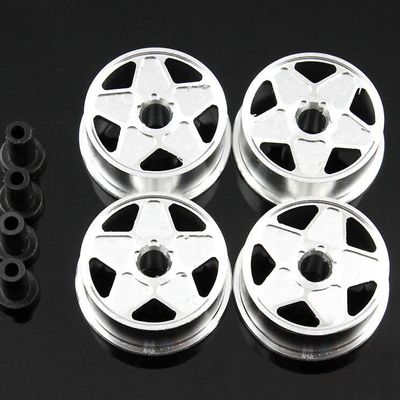 Replacement Part For 4PCS Self Made Aluminum Alloy Middle Diameter Wheel Hubs For Mini 4WD RC Car Black/Blue/Red/Silver - (Color: Silver)