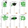 24 Pack 2025 Graduation Cupcake Toppers Glitter Class of 2025 Grad Cap Law School Survivor Cupcake Picks for 2025 Lawyer Graduation Party Cake Decorations Supplies Green view 2