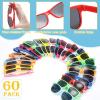 Oleitodh Kids Sunglasses Bulk, 60 Pack Neon Party Sunglasses, 80's Style, 10 Colors, Universal Size, Unisex, Birthday Party Favors view 3