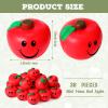 Jerify 30 Pcs Fruit Stress Ball Toys Red Fruit Smile Stress Balls Soft Foam Party Favors Bulk for Teens Adults Finger Exercise School Carnival Reward Gifts Party Favor Supplies(Red) view 2