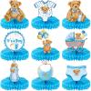 9 Pcs Bear Honeycomb Centerpieces It's a Boy Baby Shower Table Decorations Blue Bear Party Supplies Bear Themed Kids' Party Centerpieces Table Topper Decoration for Gender Reveal Parties view 1