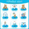 9 Pcs Bear Honeycomb Centerpieces It's a Boy Baby Shower Table Decorations Blue Bear Party Supplies Bear Themed Kids' Party Centerpieces Table Topper Decoration for Gender Reveal Parties view 2