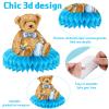 9 Pcs Bear Honeycomb Centerpieces It's a Boy Baby Shower Table Decorations Blue Bear Party Supplies Bear Themed Kids' Party Centerpieces Table Topper Decoration for Gender Reveal Parties view 3