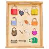 MIKNEKE Montessori Lock and Key Set for Toddlers, Homeschool Preschool Learning Activities, Wooden Montessori Materials Learning & Education Toys for 3+ Year Old Kids view 1