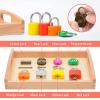 MIKNEKE Montessori Lock and Key Set for Toddlers, Homeschool Preschool Learning Activities, Wooden Montessori Materials Learning & Education Toys for 3+ Year Old Kids view 2