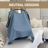MOZAH Baby Car Seat Cover, Versatile Nursing Cover, Infant Car Seat Protector, Breathable Organic Cotton Muslin, Essential Newborn and Nursery Must-Haves, Unisex, Blue Mirage view 2