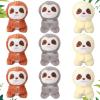 9 Pcs Mini Sloth Stuffed Animal Sloth Birthday Party Supplies Small Baby Shower Sloth Gifts Soft Huggable Adorable Jungle Animal Plush Toys Set for Party Favors Award 4 Inches (Brown, Gray, Beige) view 1
