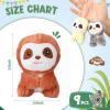 9 Pcs Mini Sloth Stuffed Animal Sloth Birthday Party Supplies Small Baby Shower Sloth Gifts Soft Huggable Adorable Jungle Animal Plush Toys Set for Party Favors Award 4 Inches (Brown, Gray, Beige) view 2