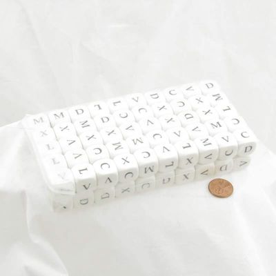 White Dice with Black Roman Numerals VXLCDM Box of 100 Koplow