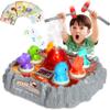 Yerloa Whack Game Mole Dinosaur Toys for Kids 2 3 4 Year Old Boy Birthday Gift, Sensory Toddler Boy Toys for Ages 2-4 2-3 4-6 3-5 Dino Volcano Learning Easter Gifts with 2 Hammers, Music Spray Light view 1