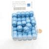 Light Blue Opaque Dice with White Numbers D3 (D6 1-3 Twice) 16mm (5/8in) Pack of 100 Wondertrail view 2
