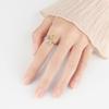 Pingyongchang Anxiety Ring for Women Spinner Fidget Rings for Anxiety Stress Relief for Teens with Cute Sunflower Bee Bead Adjustable CZ Flower Stackable Rings-A view 3