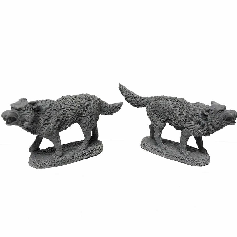 Dire Wolves Miniature 25mm Heroic Scale Figure Dungeon Dwellers Reaper Miniatures