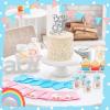 36 Pcs 3.5 Inch Baby Bottle Shower Favor Mini Plastic Candy Bottle Clear Bottles for Baby Shower Mini Feeding Candy Box for Party Favor Gift Decor(Blue) view 4