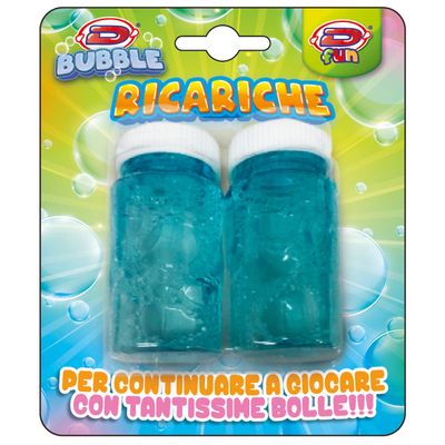 D-Fun - 2 x Refill Bottles Bubble Game Refill, Blue, DIP76503