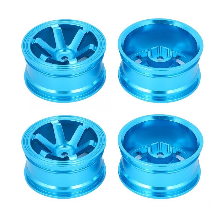 Replacement Part For 4pcs 52mm 5/6 Spoke RC Wheel Hub Aluminum Wheel Rims For 1/10 RC Flat Running Drift Car RC Car Wheel Hubs Accessory - (Color: Blue)