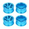 Replacement Part For 4pcs 52mm 5/6 Spoke RC Wheel Hub Aluminum Wheel Rims For 1/10 RC Flat Running Drift Car RC Car Wheel Hubs Accessory - (Color: Blue) view 1