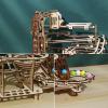 Wooden Marble Run Kit - 3D Puzzle Wood Colored Balls Run Stepped Hoist with 3-Stepped Lift Mechanism - Kinetic DIY Marble Run Wooden Puzzle view 2