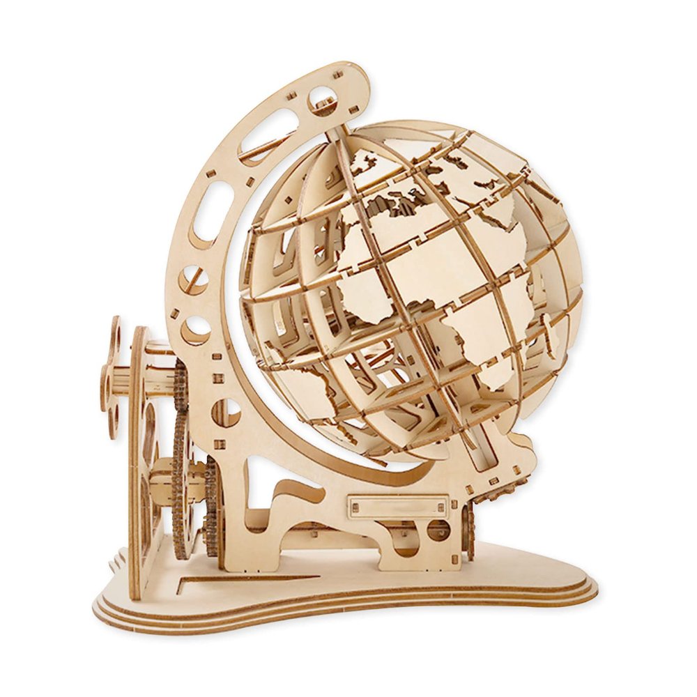 3D Wooden Globe Puzzle for Adults Wood Block Puzzle-Model Building Kit-Gift for Birthday/Father's Day