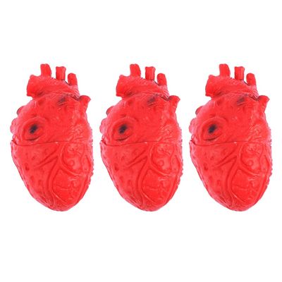 BESTOYARD Heart 3Pcs Heart Props Tricky Toys Horrible Props Party Supplies Bloody Heart