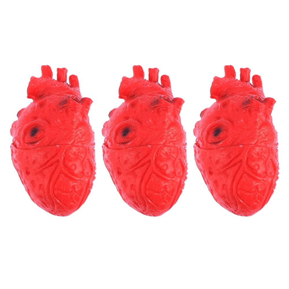 BESTOYARD Heart 3Pcs Heart Props Tricky Toys Horrible Props Party Supplies Bloody Heart