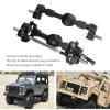 Dilwe RC Front Axle Rear Axle Set, 146MM/5.75inch CNC Aluminum Front and Rear Axle Set for MN98 D90 D91 D99 MN99S 1:12, 2 Colors RC Upgrades Accessories Part(Black) view 3