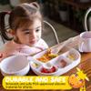 Baby Dinnerware Set by Muqee Peeko in a Sweet Lilac Color including Sets with Suction - Food Grade Silicone (5 Piece Set) view 3