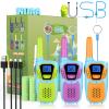 Topsung Walkie Talkies for Kids Adults Long Range Rechargeable 3 Pack, FRS 2 Way Radio Toy for 3-12 Year Old Boys Girls Toddlers, Shockproof NOAA Walkie-Talkie for Family Camping Skiing Cruise view 1