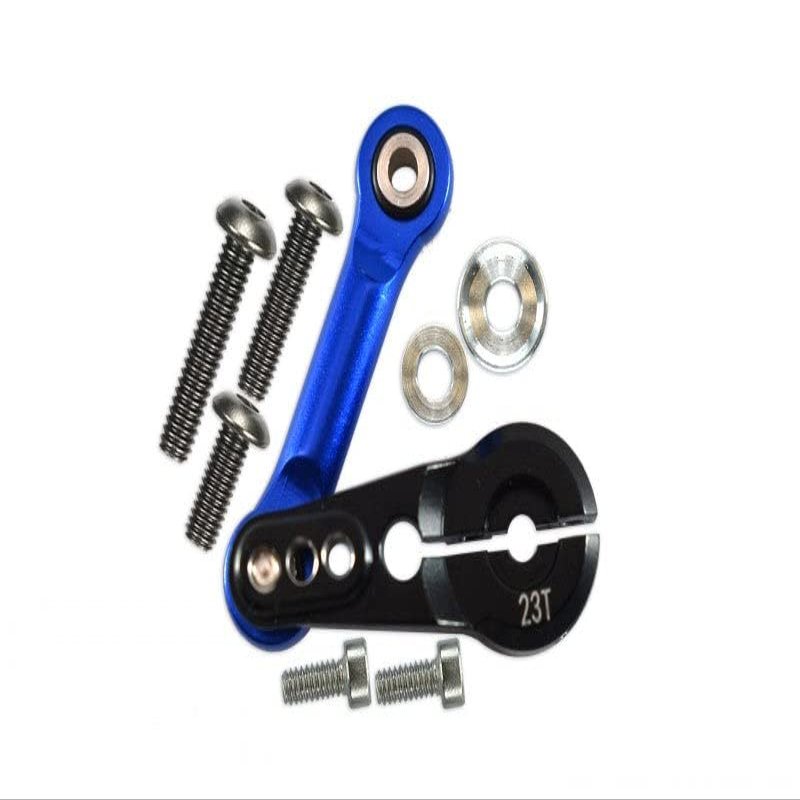 Aluminum Tie Rod + 23T Servo Horn For Arrma 1:8 Kraton/Talion/Typhon/Outcast/Notorious/Kraton V5 / Notorious V5 / 1:7 Infraction/Limitless/Mojave - 9Pc Set Black