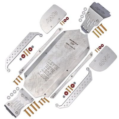 Stainless Steel Chassis Protection Plate (Full Set Of Cutting + Laser Flare) for Arrma 1/7 FIRETEAM Tactical Unit 6S BLX ARA7618-51Pc Set