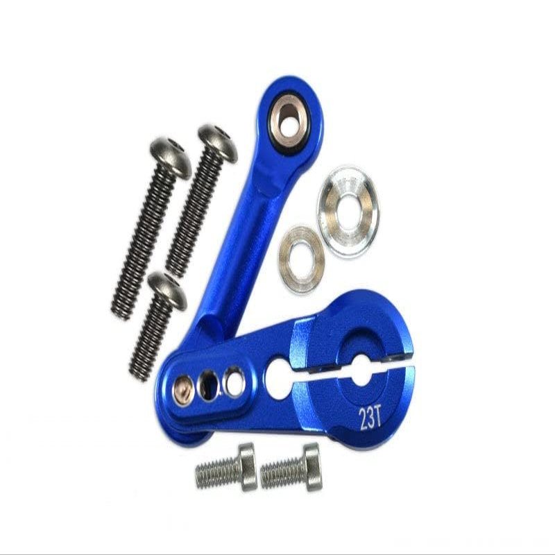 Aluminum Tie Rod + 23T Servo Horn For Arrma 1:8 Kraton/Talion/Typhon/Outcast/Notorious/Kraton V5 / Notorious V5 / 1:7 Infraction/Limitless/Mojave - 9Pc Set Blue