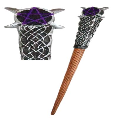 Ebros Neopagan Alchemy Occult Wicca Sacred Triple Moon Lunar Cycle Goddesses Pentagram Wand Cosplay Magic Wands Decorative Magical Spells Sorcery Costume Prop Display Accessory