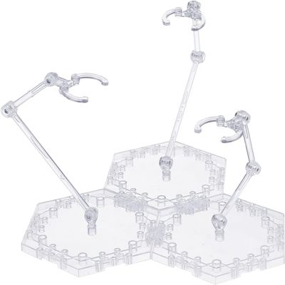 FINGERINSPIRE Action Figure Stand Stand 3 Person Fight Assembled Action Figure Stand Base Doll Model Stand Display Model Stand Compatible with HG/RG 1/144 Toys, Clear