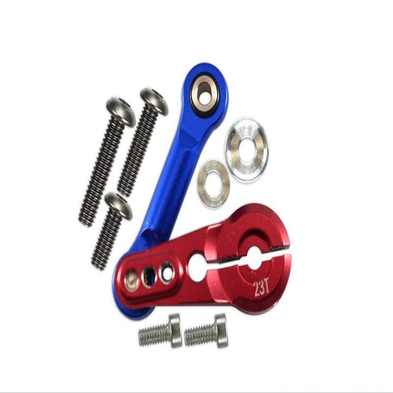 Aluminum Tie Rod + 23T Servo Horn For Arrma 1:8 Kraton/Talion/Typhon/Outcast/Notorious/Kraton V5 / Notorious V5 / 1:7 Infraction/Limitless/Mojave - 9Pc Set Red