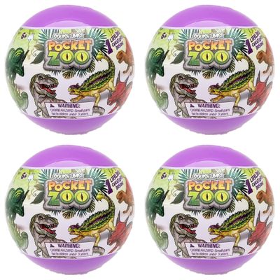 Bulls I Tys Squish Ums Pocket Zoo Dinosaurs Lifelike Creatures - Lot of 4 Blind Capsules