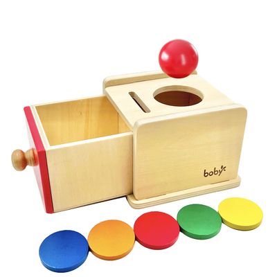 Dailyfunn Montessori Toys Coin&Ball 2-in-1 Drop Box Object Permanence Box for Infant Baby Preschooler 6-24 Months
