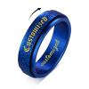 YUOTO Custom fidget rings for anxiety for womenEngraved rings for women, Name rings personalized stainless steel size 4-12 Blue view 1