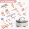 nunukids Wooden Makeup Toy Set Pretend Wood Beauty Salon Toys Toddler Wooden Makeup Kit for Girls 16PC view 3