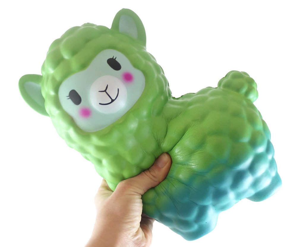 Curious Minds Busy Bags 1 Jumbo Random Colorful Alpaca Squishy Slow Rise Foam Pet Animal Toy - Scented Sensory, Stress, Fidget Toy (1 Random Color)